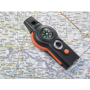 ABS 6-in-1 survival tool Andrea, orange (Binoculars, telescope, compass)