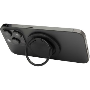 Albali recycled plastic magnetic phone holder with ring stand - Solid black