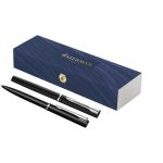 Allure ballpoint and rollerball pen set, Solid black (10775290)