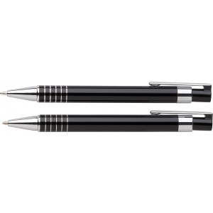 Aluminium writing set Yolanda, black (Pen sets)