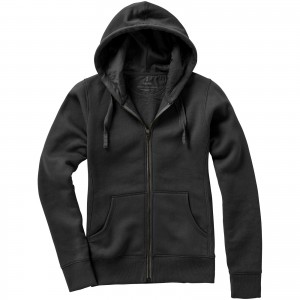 Arora hooded full zip ladies sweater, Anthracite (Pullovers)