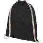 Oregon cotton drawstring backpack, solid black