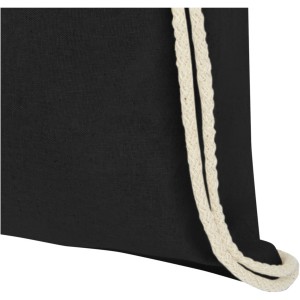 Oregon cotton drawstring backpack, solid black (Backpacks)