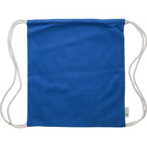 Recycled cotton drawstring bag Joy, Blue (Backpacks)