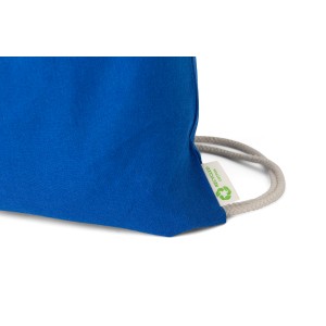 Recycled cotton drawstring bag Joy, Blue (Backpacks)