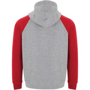 Badet kids two-tone hoodie, Heather grey, Red (Pullovers)