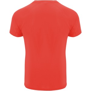 Bahrain short sleeve kids sports t-shirt, Fluor Coral (T-shirt, mixed fiber, synthetic)