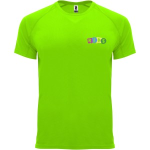 Bahrain short sleeve kids sports t-shirt, Fluor Green (T-shirt, mixed fiber, synthetic)