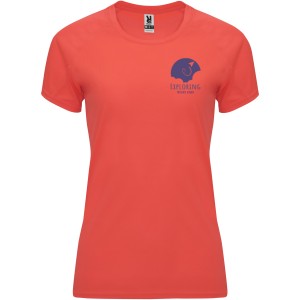 Bahrain short sleeve women's sports t-shirt, Fluor Coral (T-shirt, mixed fiber, synthetic)