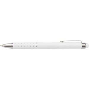 Aluminium lacquered ballpen Oliver, white (Metallic pen)