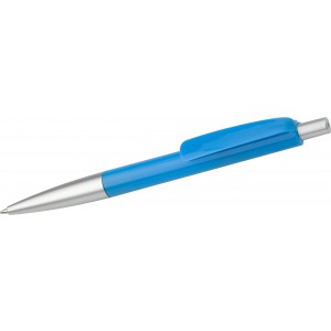 Plastic ballpen with blue ink., light blue (Plastic pen)
