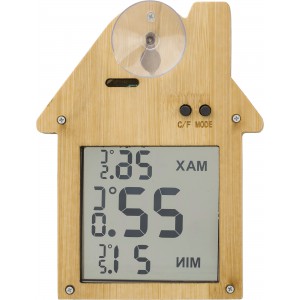 Bamboo weather station Lane, brown (Thermometer)