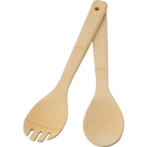 Bamboo salad cutlery Elara, Brown/Khaki