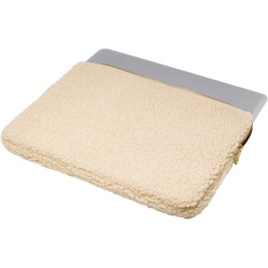 Bear 13" GRS recycled sherpa laptop sleeve 2L, Natural