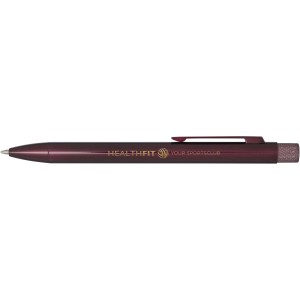 Beatriz recycled brass ballpoint pen, Burgundy (Metallic pen)