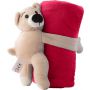 Plush toy bear with fleece blanket Owen, red