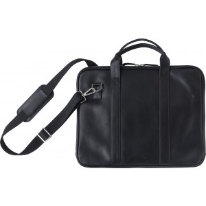 Leather laptop bag Michael, black
