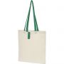 Nevada 100 g/m2 cotton foldable tote bag, Natural, Green