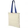 Nevada 100 g/m2 cotton tote bag with coloured handles, Natur