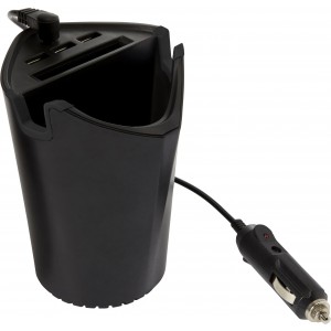 Plastic 3-ports cup holder, black (Car accesories)