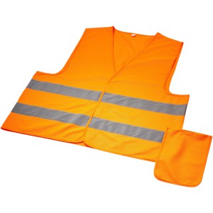 Watch-out safety vest for professional use in pouch, Neon Or (Reflective items)
