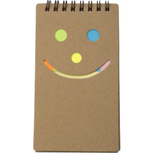 Cardboard sticky note set Kim, brown (Sticky notes)