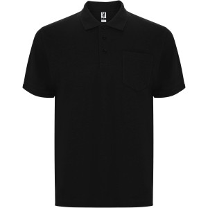 Centauro Premium short sleeve unisex polo, Solid black (Polo shirt, 90-100% cotton)