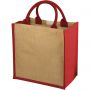 Chennai tote bag made from jute, Natural,Red