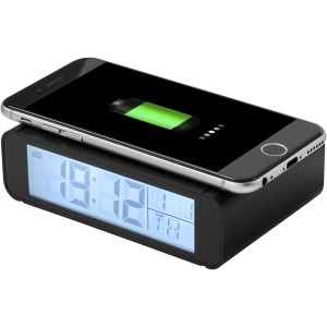 Wireless charging alarm clock, solid black (Clocks and watches)