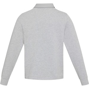 Clyde unisex organic rugby polo sweatshirt, Heather grey (Pullovers)