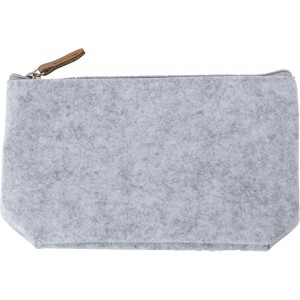 RPET felt toiletry bag Lucy, light grey (Cosmetic bags)