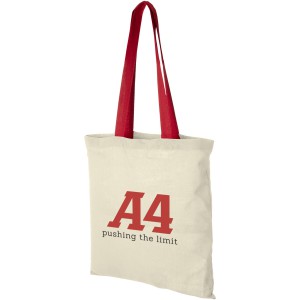 Nevada 100 g/m2 cotton tote bag with coloured handles, Natur (cotton bag)
