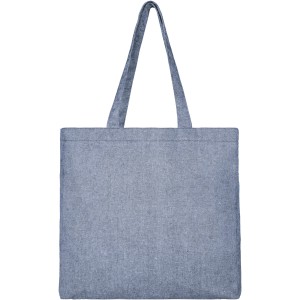 Pheebs 210 g/m2 recycled gusset tote bag, Heather blue (cotton bag)