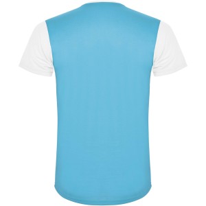 Detroit short sleeve kids sports t-shirt, White, Turquois (T-shirt, mixed fiber, synthetic)