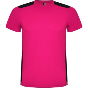 Detroit short sleeve unisex sports t-shirt, Fuchsia, Black