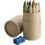Cardboard tube with pencils Jules, brown