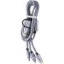Nylon charging cable Leif, silver