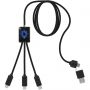 SCX.design C28 5-in-1 extended charging cable, Blue, Solid black