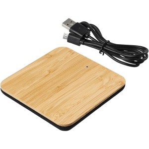 Bamboo / fabric wireless charging pad, Brown (Powerbanks)
