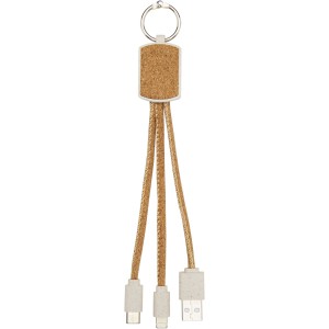 Bates wheat straw and cork 3-in-1 charging cable, Natural (Eletronics cables, adapters)