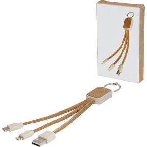 Bates wheat straw and cork 3-in-1 charging cable, Natural (Eletronics cables, adapters)