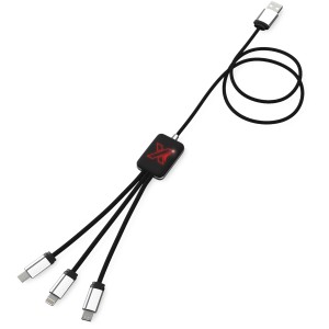 SCX.design C17 easy to use light-up cable, Red, Solid black (Eletronics cables, adapters)