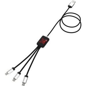 SCX.design C17 easy to use light-up cable, Red, Solid black (Eletronics cables, adapters)