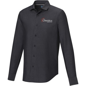 Elevate Cuprite long sleeve men's  organic shirt, Solid black (shirt)