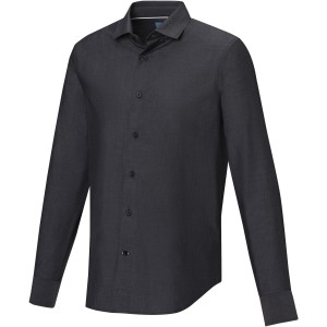 Elevate Cuprite long sleeve men's  organic shirt, Solid black (shirt)