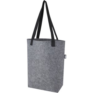 Felta GRS recycled felt tote bag with wide bottom 12L, Medium grey (cotton bag)