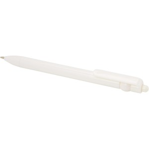 Fidget recycled plastic ballpoint pen (black ink), White (Plastic pen)