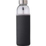 Glass bottle (500 ml) with neoprene sleeve, black (9301-01)