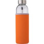 Glass bottle (500 ml) with neoprene sleeve, orange (9301-07)