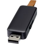 Gleam 4GB light-up USB flash drive, Solid black, 6 x 1 x 2,5 (12374090)